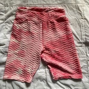 Pink tie dye “scrunch butt” leggings by HotKiss